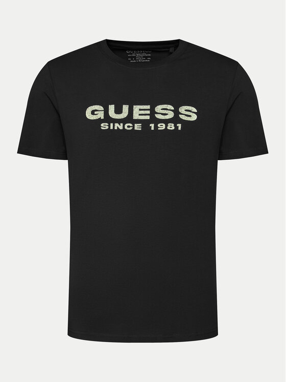 Guess Guess Marškinėliai M4GI61 J1314 Juoda Slim Fit