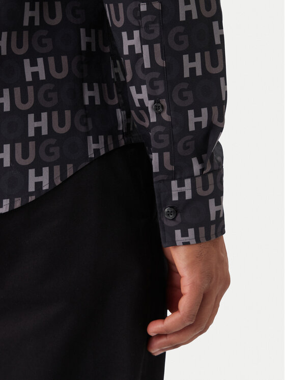 HUGO HUGO Košile Ermo 50555775 Černá Casual Fit