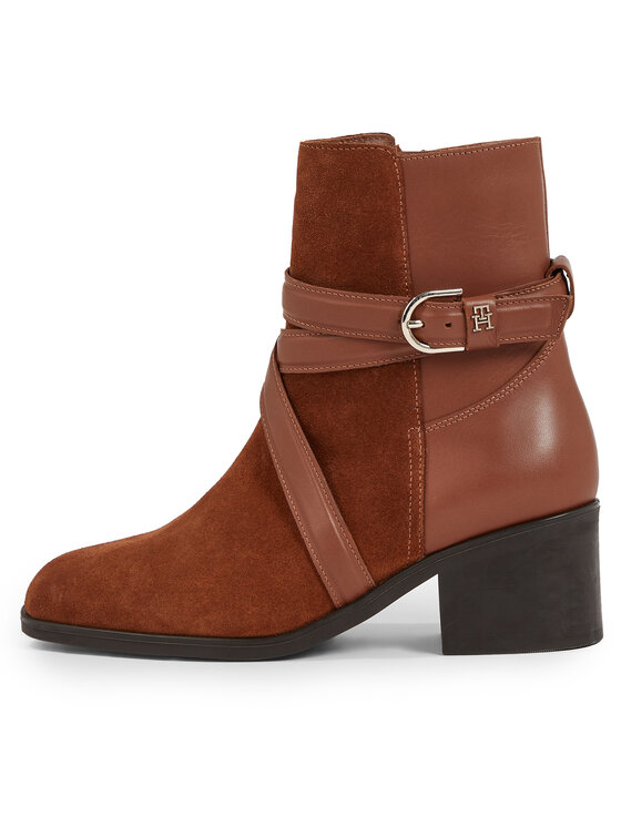 Tommy Hilfiger Tommy Hilfiger Škornji Elevated Essential Midheel Boot FW0FW07515 Rjava