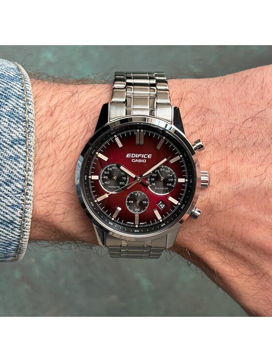 Casio Casio Zegarek EFR-575D-4AEF Srebrny