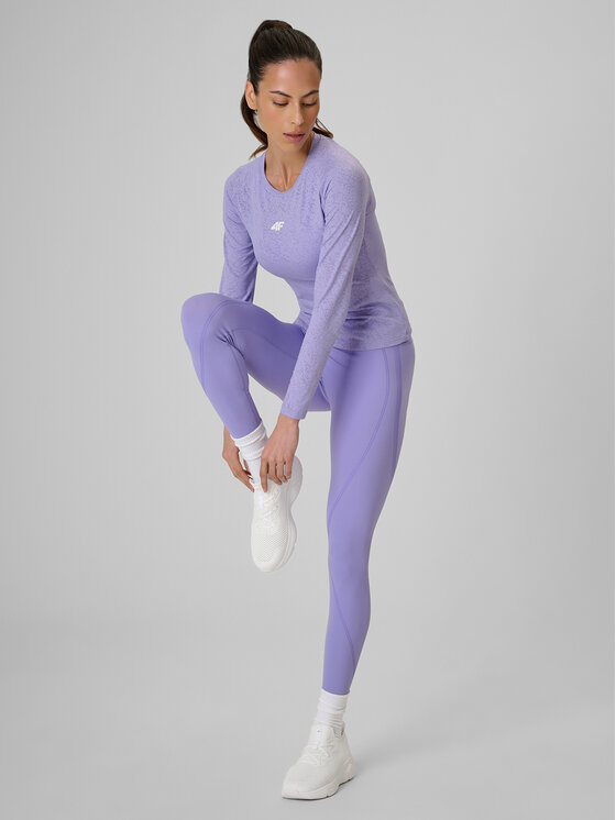 4F 4F Koszulka techniczna ACTIVE BY NATURE Fioletowy jasny Slim Fit