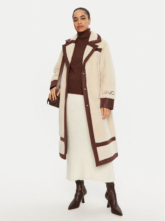 Liu Jo Liu Jo Cappotto in shearling TF4141 E0903 Écru Regular Fit