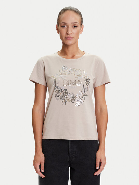 Liu Jo Sport Liu Jo Sport T-särk TF5162 JS923 Beež Regular Fit