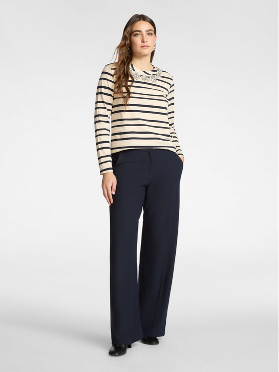 Elena Mirò Elena Mirò Bluzka G001Z000626N001 Kremowy Regular Fit