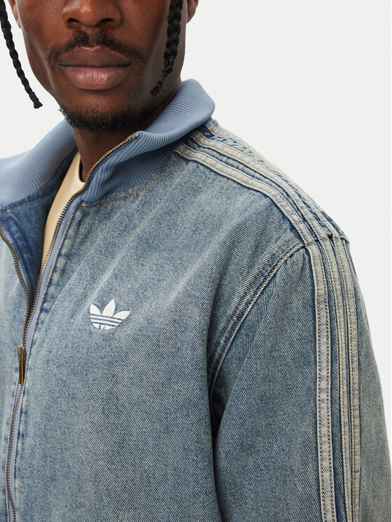 adidas adidas Kurtka jeansowa Firebird Adicolor KS4970 Niebieski Loose Fit