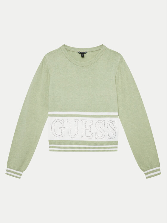 Guess Guess Džemper J4YR01 Z3GW0 Zelena Regular Fit