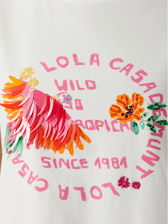 LOLA CASADEMUNT LOLA CASADEMUNT T-Shirt LS2615010 Bílá Regular Fit
