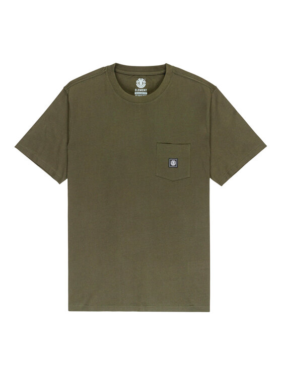 Element Element T-Shirt Icon Label Pocket ELYKT00198 Zielony Regular Fit