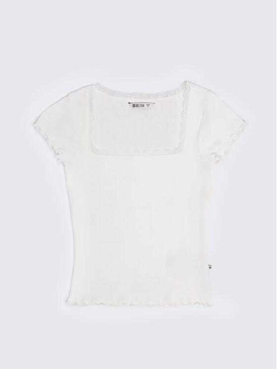 BIG STAR BIG STAR T-Shirt MADLENA_100_150 Biały Slim Fit