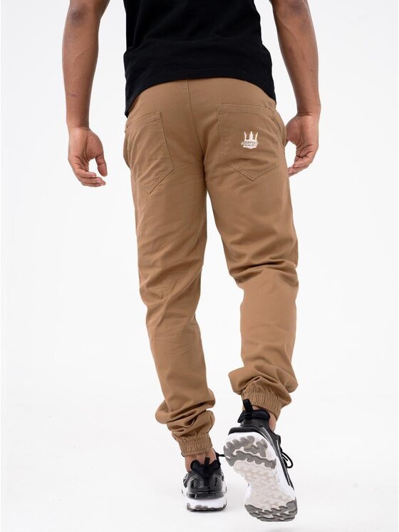 Jigga Wear Jigga Wear Joggery Na co dzień wygodne dzoger regulowane 90945 Brązowy Regular Fit