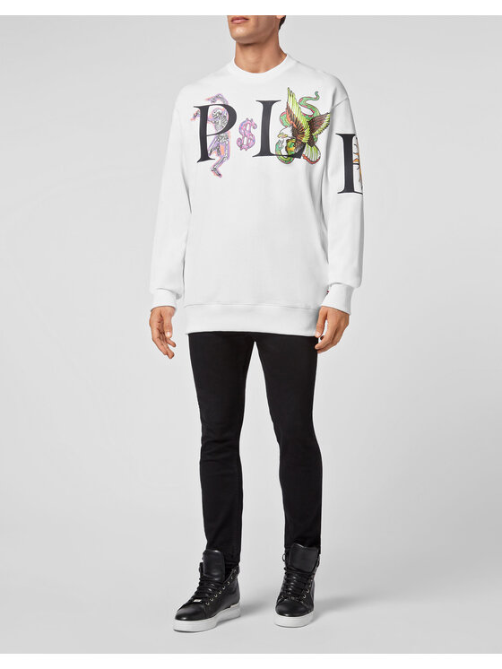 PHILIPP PLEIN PHILIPP PLEIN Bluza 283 Biały Regular Fit