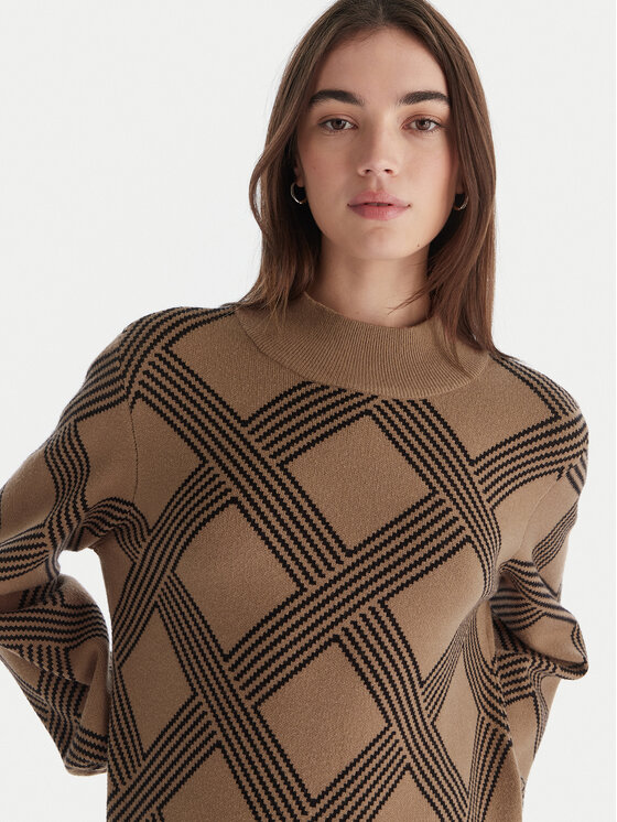 ONLY ONLY Krekls ar augstu apkakli Anny 15327635 Bēšs Regular Fit