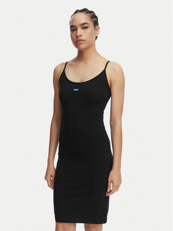 HUGO HUGO Лятна рокля Narya 50563766 Черен Slim Fit