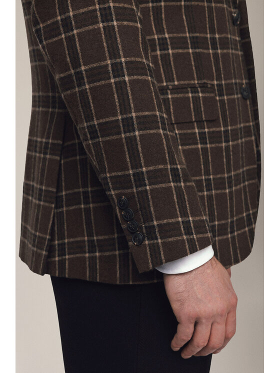 Lancerto Lancerto Marynarka Erice MA131225000022 Brązowy Slim Fit