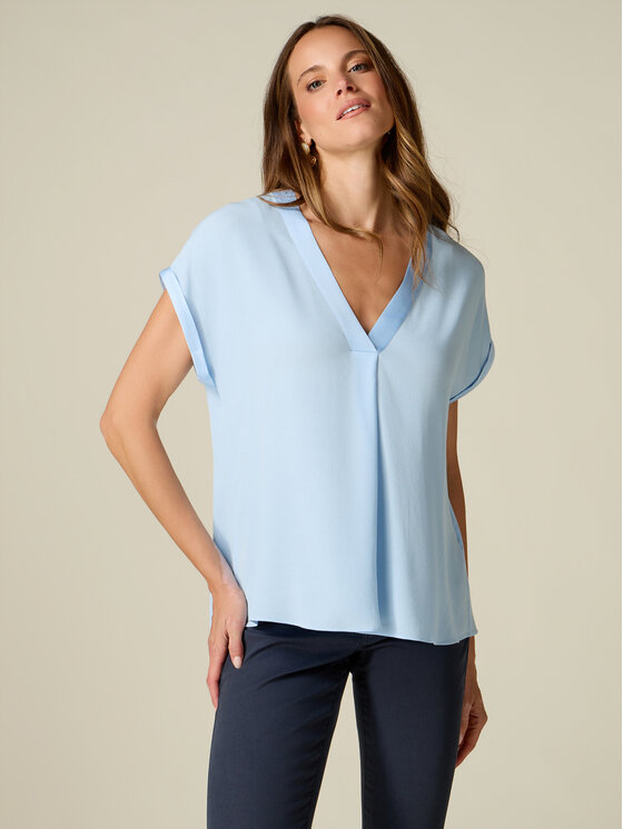 Oltre Oltre Blusa 2488J200825N004 Turchese Regular Fit