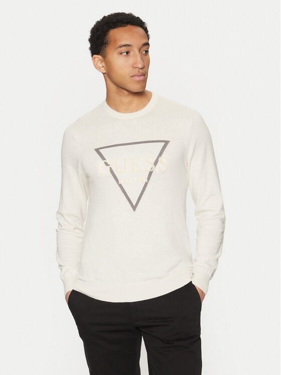 Guess Sveter M5RR02 Z3KI1 Écru Regular Fit
