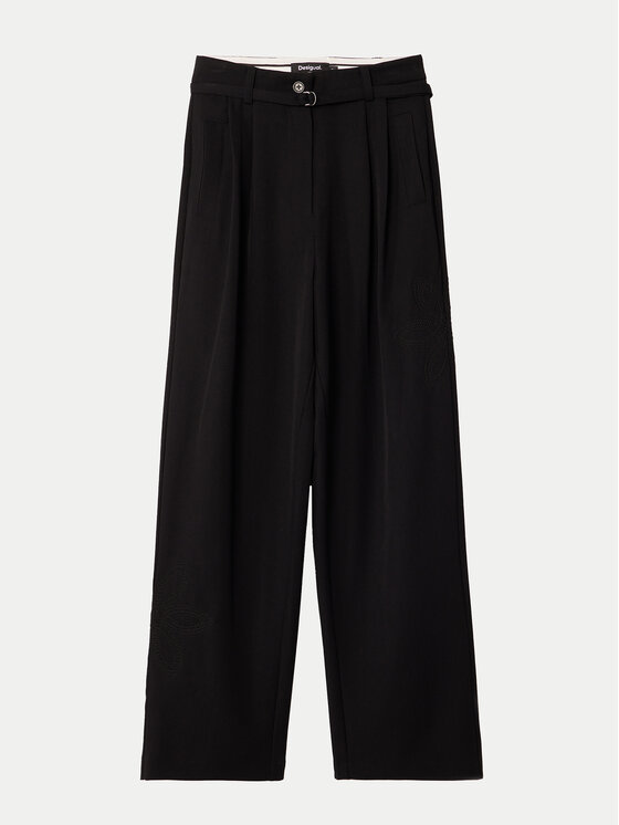 Desigual Desigual Pantaloni di tessuto Rin 24WWPW20 Nero Loose Fit