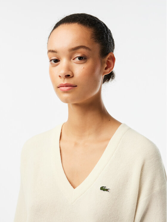 Lacoste Lacoste Sveter AF9554 Écru Regular Fit