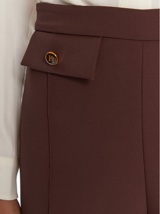 Elisabetta Franchi Elisabetta Franchi Hlače iz tkanine PA-121-56E2-V380 Rjava Regular Fit