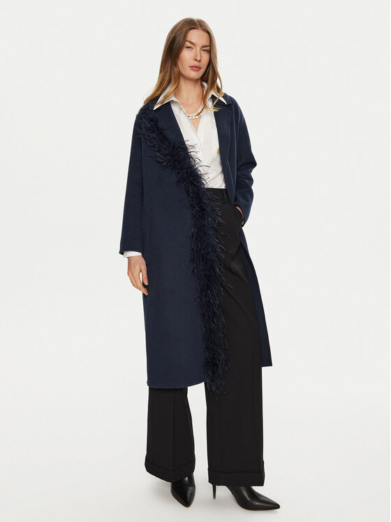 TWINSET TWINSET Palton de lână 242TP2065 Bleumarin Regular Fit