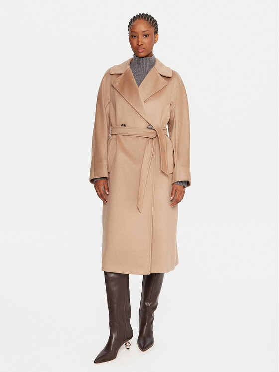 Női Gyapjú kabát Weekend Max Mara, Méret: 38, Bézs, Resina 2525016102