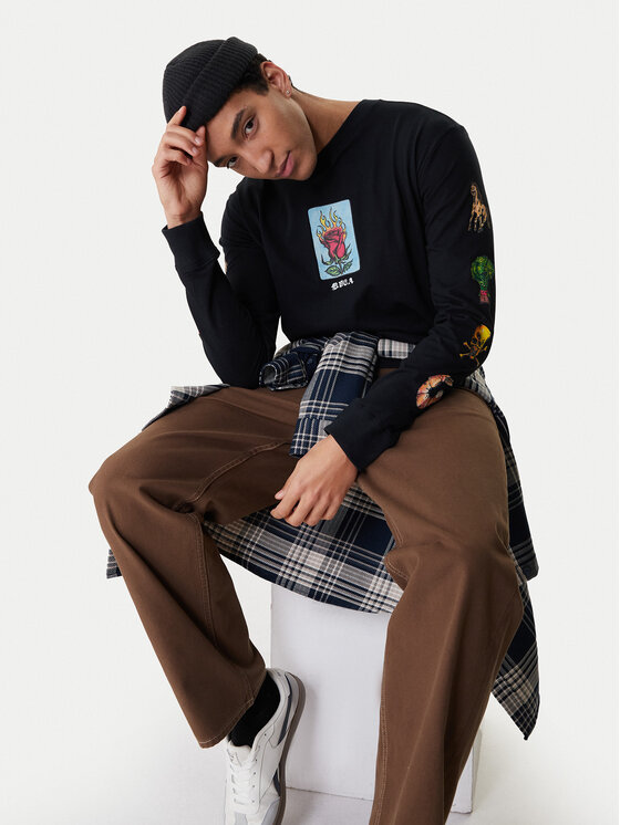 RVCA RVCA Marškinėliai ilgomis rankovėmis Dayshift EVYZT00306 Juoda Regular Fit