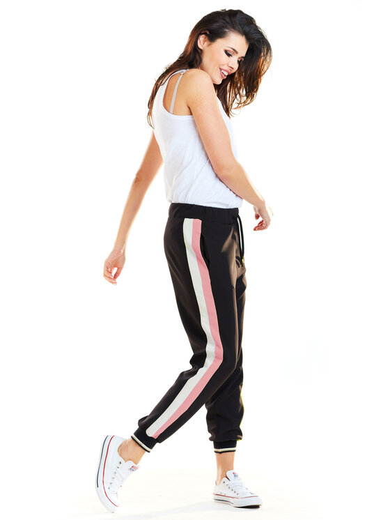 Awama Awama Spodnie damskie A266 Różowy Basic Fit