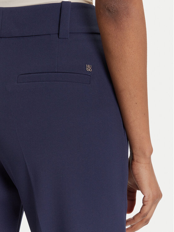 HUGO HUGO Hlače iz tkanine Hedima-1 50544742 Mornarsko modra Slim Fit