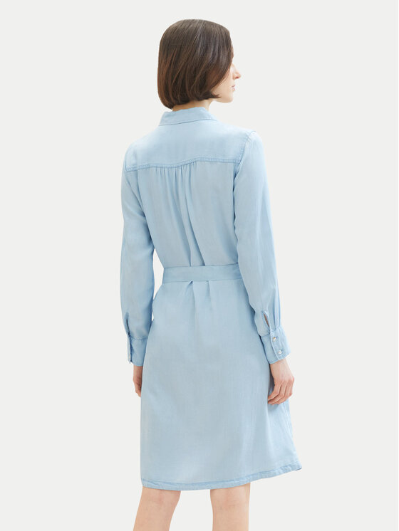 Tom Tailor Tom Tailor Košilové šaty 1040366 Světle modrá Regular Fit
