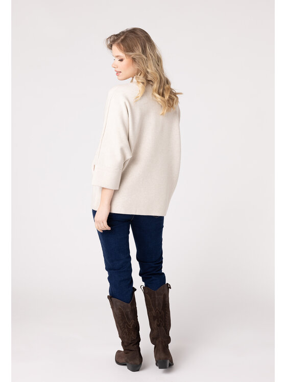 QUIOSQUE QUIOSQUE Sweter QUIOSQUE 6VD004132 Beżowy Regular Fit