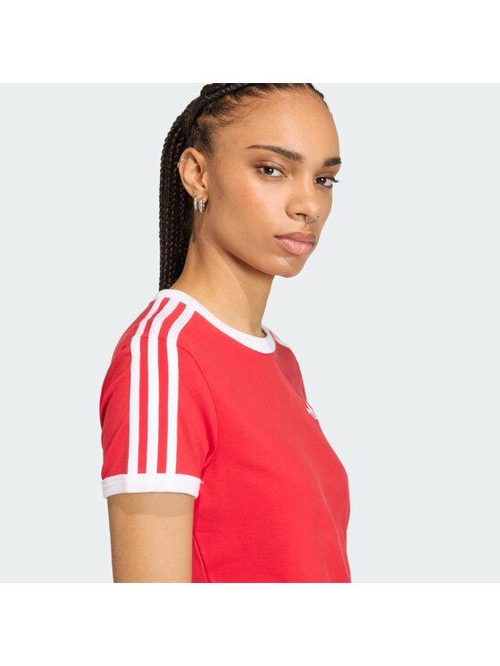 adidas adidas T-Shirt 3-Stripes KD3676 Κόκκινο Slim Fit