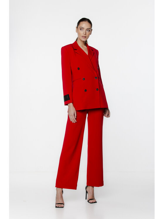 Pilawski Pilawski Marynarka MARYNARKA CZERWONA DAMSKA Czerwony Slim Fit