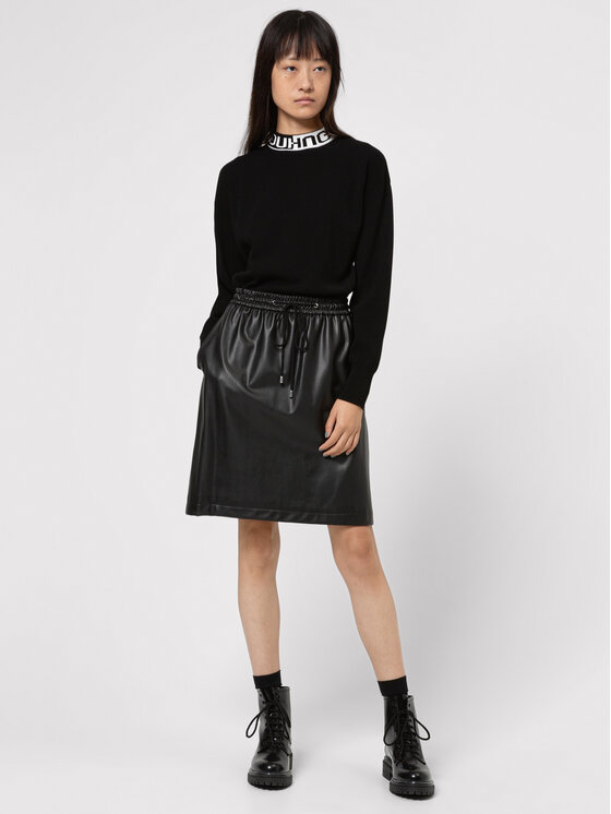 HUGO Hugo Dirbtinės odos sijonas Relani-1 50443141 Juoda Slim Fit