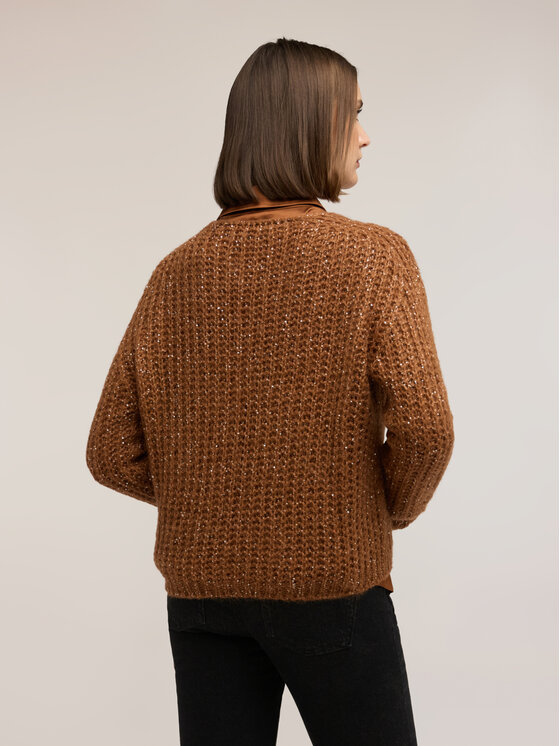 Motivi Motivi Sweter M297E002267N012 Brązowy Regular Fit