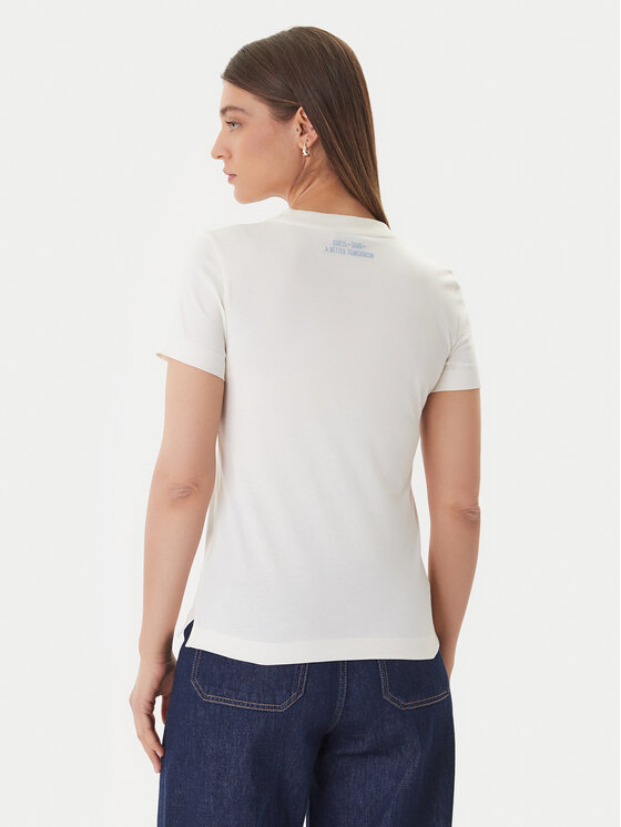 Guess Guess Tricou W6GP02 K2753 Écru Regular Fit