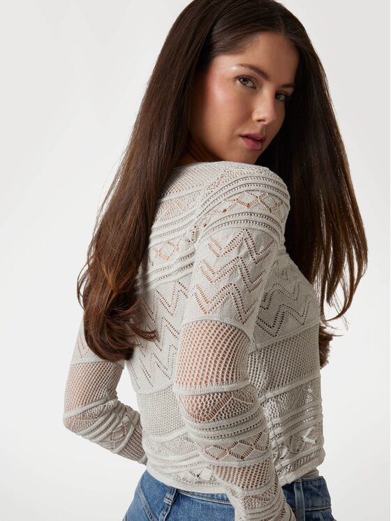 Guess Guess Πουλόβερ 174501 Λευκό Classic Fit