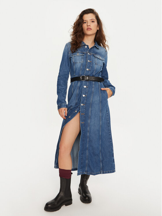 Tommy Jeans Tommy Jeans Jeans haljina DW0DW19738 Plava Regular Fit