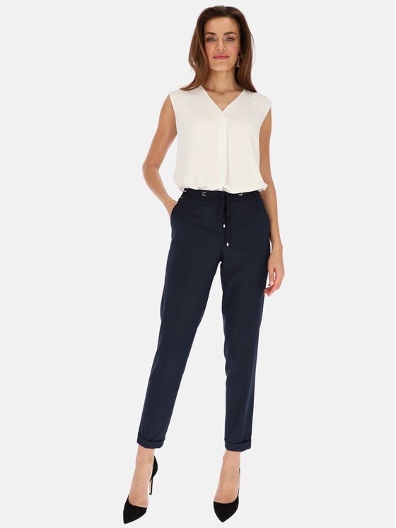 L’AF L’AF Spodnie materiałowe Liberty Granatowy Slim Leg