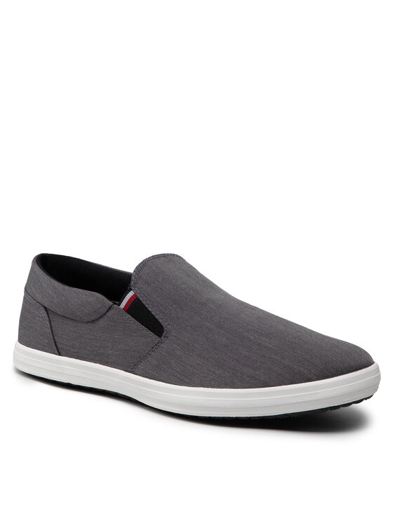 Tommy Hilfiger Tommy Hilfiger Halbschuhe Essential Slip On Chambray Vulc FM0FM03994 Grau