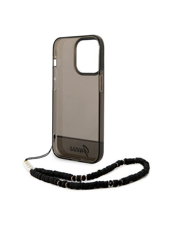 Guess Guess Etui na telefon Pearl Strap Czarny