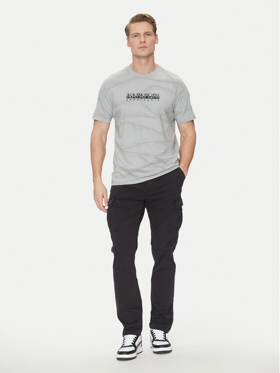 Napapijri Napapijri T-Shirt B-Cellini NP0A4ILS Szary Regular Fit
