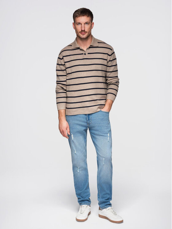Ombre Ombre Jeansy OM-PADP-0255 Niebieski Slim Fit