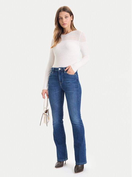 Guess Guess Megztinis W5BR62 Z0890 Écru Slim Fit