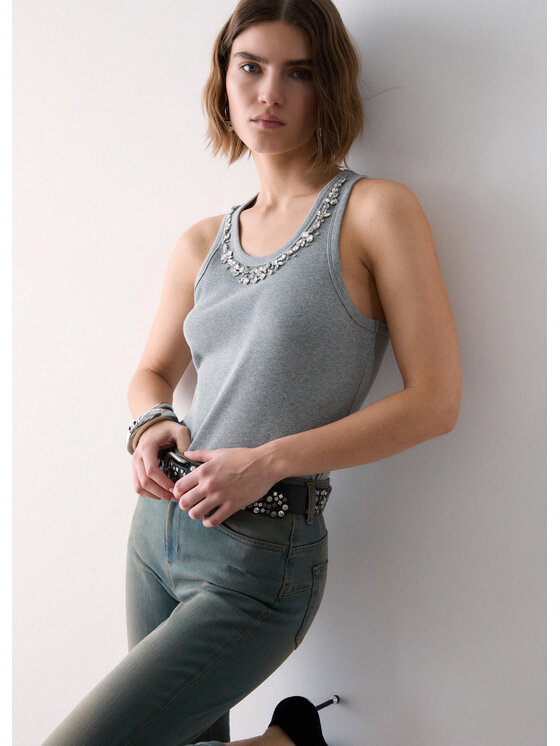 Liu Jo Liu Jo Top WF6408J4822L9559 Grigio Regular Fit
