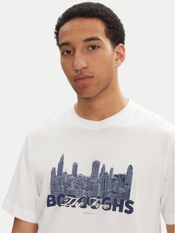 Jack&Jones Jack&Jones Majica Boston 12272981 Bela Relaxed Fit