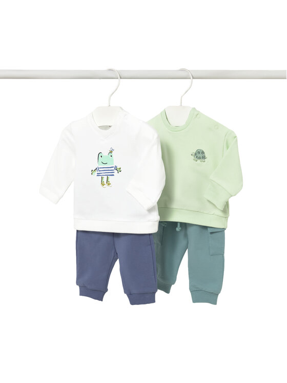 Mayoral Mayoral Set mit 2 Jogginghosen und 2 Sweatshirts 1628 Grün Regular Fit