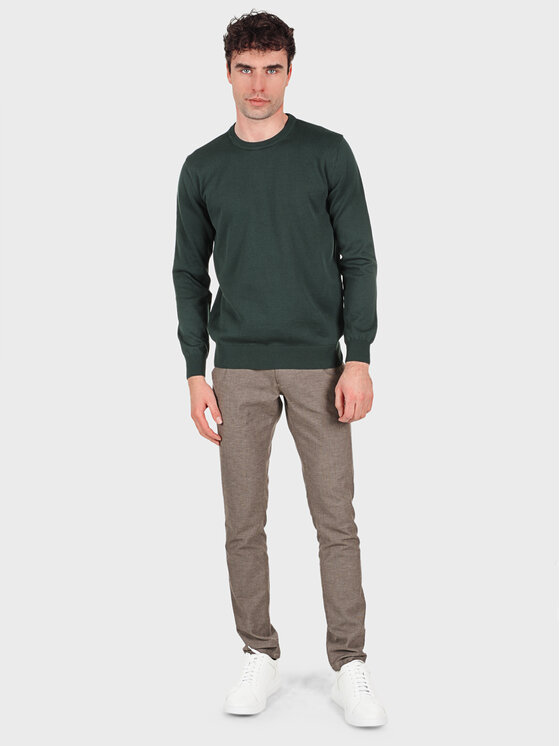Evenemen Evenemen Sweter Round Neck Green Zielony Slim Fit