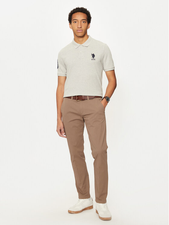 U.S. Polo Assn. U.S. Polo Assn. Тениска с яка и копчета MUP3313 Сив Regular Fit