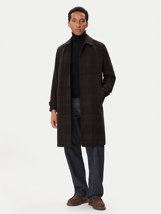 HUGO HUGO Vuneni kaput Mettos2641 50567309 Tamno smeđa Regular Fit