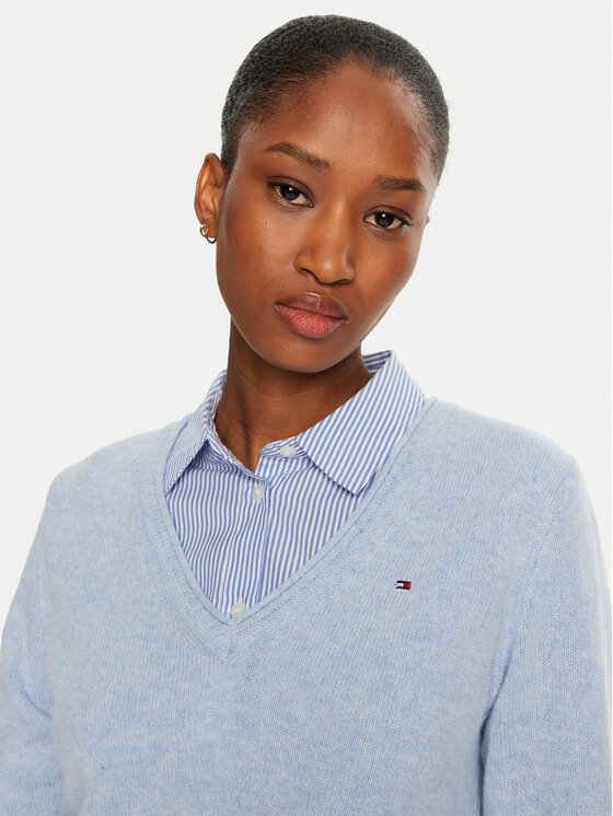 Tommy Hilfiger Tommy Hilfiger Pulover WW0WW43505 Albastru Regular Fit